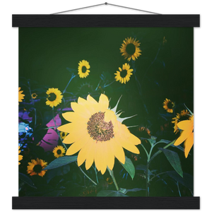 Sunflowers at Night - Matte Photo Print with Hanger